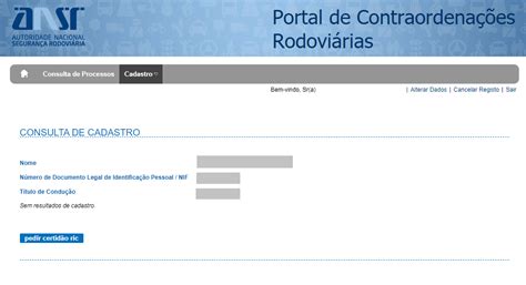 portal das contraordenações registo